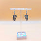 Silver Handmade Inlay Earrings Semi Precious Abalone Shell- Leaf