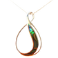 Silver Handmade Inlay Pendant Semi Precious Abalone Shell- Loop