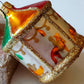 Vintage Czech Republic, Glass Blown, Hand Painted Christmas Tree Ornament - Carousel