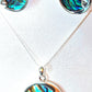 Silver Handmade Inlay Pendant/Earring Set Semi Precious Abalone Shell- Moon