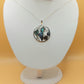 Silver Handmade Inlay Pendant Semi Precious Abalone Shell- Multi
