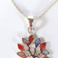 Silver Handmade Inlay Pendant Semi Precious Natural Shell- Tree