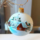 Vintage Czech Glass Christmas Ornament: Hand-Painted White Small Ball