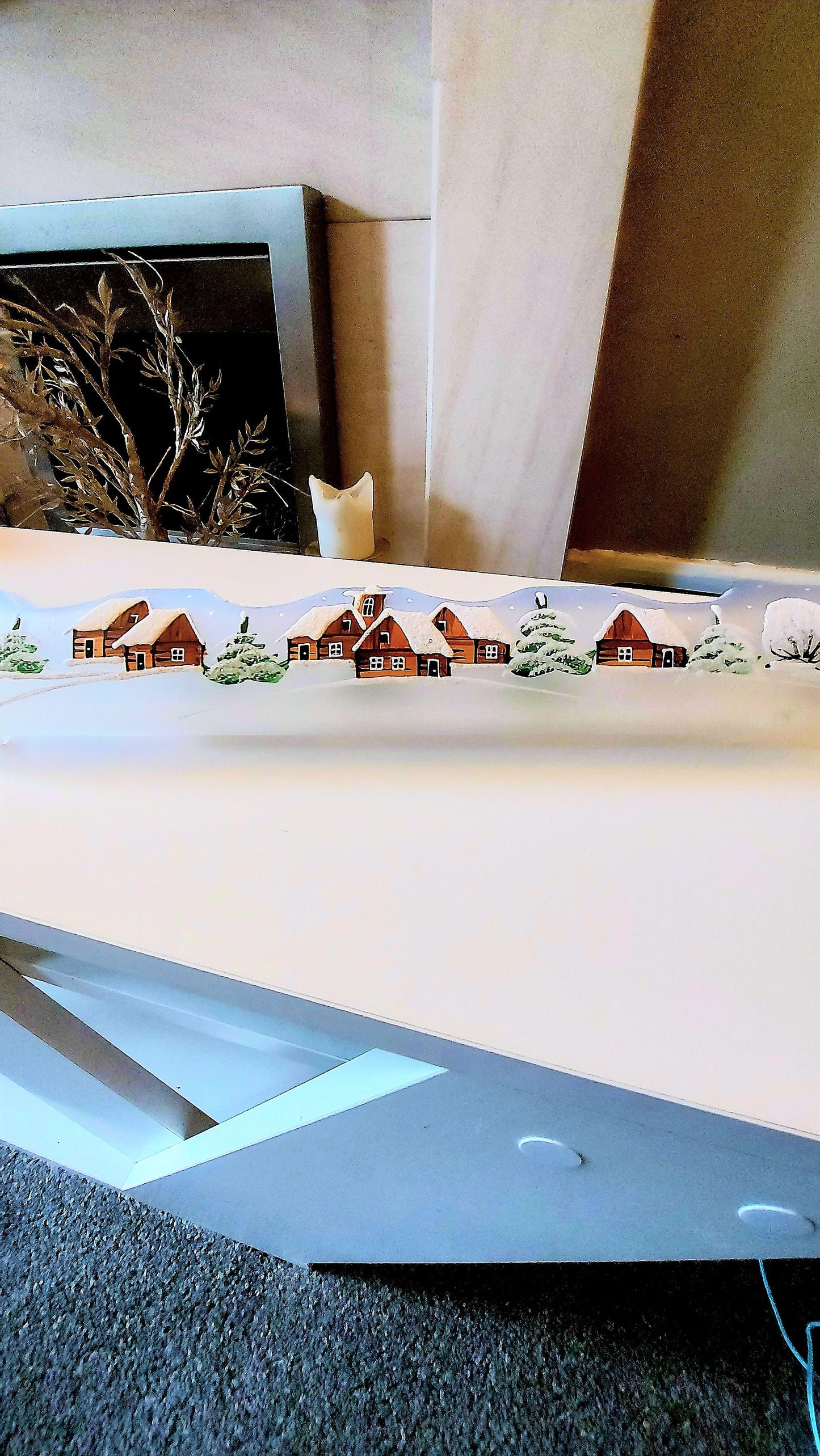 Vintage Czech Hand-Painted Glass Christmas Ornament Candle Holder