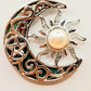 Silver Handmade Inlay Pendant Semi Precious Abalone Shell- Moon/Sun