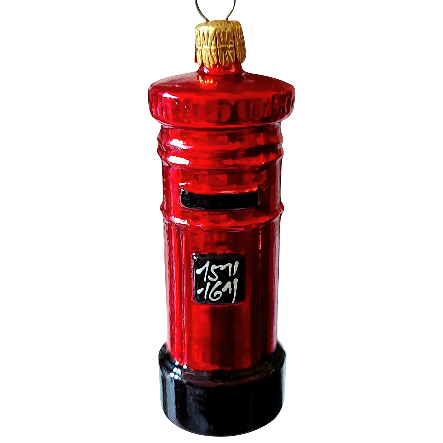 Czech Republic, Glass Blown, Hand Painted Christmas Tree Ornament - Post Box