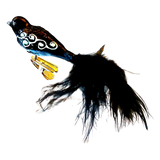 Czech Republic, Glass Blown, Hand Painted Christmas Tree Ornament - small bird with clip