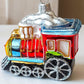 Vintage Czech Republic, Glass Blown, Hand Painted Christmas Tree Ornament - Train