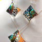 Silver Handmade Inlay Pendant/Earring Set Semi Precious Abalone Shell- Square
