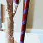 Vintage Czech Republic, Glass Blown, Hand Painted Christmas Tree Ornament - Large  Candy Cane