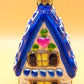 Vintage Czech Republic, Glass Blown, Hand Painted Christmas Tree Ornament - Ginger Bread House