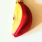 Vintage Hand Painted Glass Apple Slice Christmas Ornament - Czech Republic (Pair)