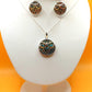 Silver Handmade Inlay Pendant/Earring Set Semi Precious Abalone Shell- Owl