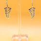 Silver Handmade Inlay Earrings Semi Precious Abalone Shell- Leaf