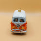 Vintage Czech Republic, Glass Blown, Hand Painted Christmas Tree Ornament - Orange Hippy Bus