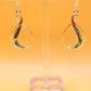 Silver Handmade Inlay Earrings Semi Precious Abalone Shell- Loop