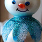Vintage Czech Republic, Glass Blown, Hand Painted Christmas Tree Ornament - 3 Tier Snowman