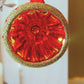 Vintage Czech Republic, Glass Blown, Hand Painted Christmas Tree Ornament - Red Retro Balls