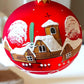 Vintage Czech Glass Christmas Ornament: Hand-Painted Red large Ball