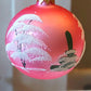 Vintage Czech Glass Christmas Ornament: Hand-Painted Pink Small Ball