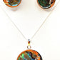 Silver Handmade Inlay Pendant/Earring Set Semi Precious Abalone Shell- Moon