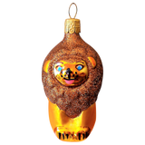 Czech Republic, Glass Blown, Hand Painted Christmas Tree Ornament - Lion