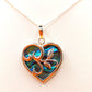 Silver Handmade Inlay Pendant/Earring Set Semi Precious Abalone Shell- Heart