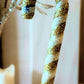 Vintage Czech Republic, Glass Blown, Hand Painted Christmas Tree Ornament - Small  Candy Cane