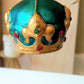 Vintage Czech Republic, Glass Blown, Hand Painted Christmas Tree Ornament - Crown