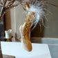 Vintage Czech Republic, Glass Blown, Hand Painted Christmas Tree Ornament - Boot Gold