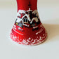 Czech Glass Christmas Bell Ornament: Hand-Painted House Motif