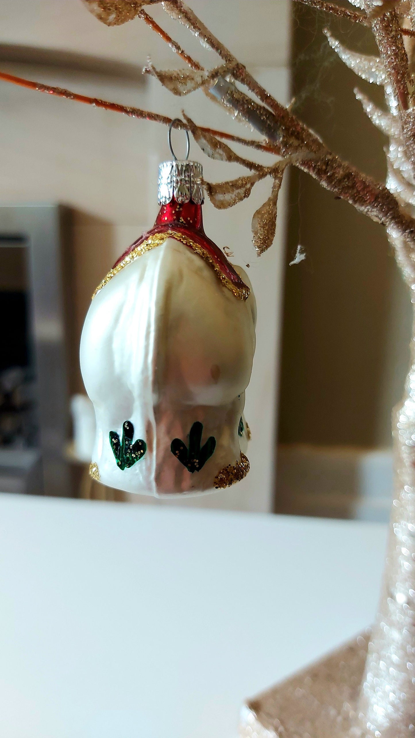 Vintage Czech Republic, Glass Blown, Hand Painted Christmas Tree Ornament - Elephant Ganesha