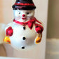 Vintage Czech Glass Snowman Christmas Ornament with Bowler Hat (Pair)