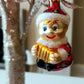 Vintage Czech Republic, Glass Blown, Hand Painted Christmas Tree Ornament - Gnome Musician