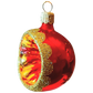 Czech Republic, Glass Blown, Hand Painted Christmas Tree Ornament - Red Retro Balls