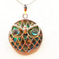 Silver Handmade Inlay Pendant Semi Precious Abalone Shell- Owl