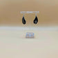 Silver Handmade Inlay Earrings Semi Precious Black Onyx- Black Leaf