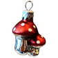 Czech Glass Mushroom Christmas Ornament: Hand-Painted Pair