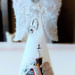 Vintage Czech Glass Angel Christmas Ornament: Hand-Painted Winter Village