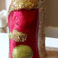 Vintage Czech Republic, Glass Blown, Hand Painted Christmas Tree Ornament - Large Santa Red/Gold