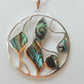 Silver Handmade Inlay Pendant/Earring Set Semi Precious Abalone Shell- Multi