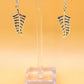 Silver Handmade Inlay Earrings Semi Precious Abalone Shell- Leaf