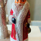 Vintage Czech Republic, Glass Blown, Hand Painted Christmas Tree Ornament - Large Santa Red/Gold