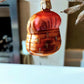 Vintage Czech Glass Christmas Ornament: Hand-Painted Cats in Basket (Pair)