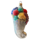 Czech Republic, Glass Blown, Hand Painted Christmas Tree Ornament - Large Fruit Cone Silver