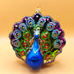 Vintage Czech Republic, Glass Blown, Hand Painted Christmas Tree Ornament - Peacock Purple