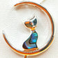 Silver Handmade Inlay Pendant Semi Precious Abalone Shell- Cat on Moon