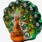 Vintage Czech Republic, Glass Blown, Hand Painted Christmas Tree Ornament - Peacock Green