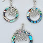 Silver Handmade Inlay Pendant/Earrings Set Semi Precious Abalone Shell- Tree of Life