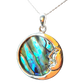Silver Handmade Inlay Pendant Semi Precious Abalone Shell- Moon
